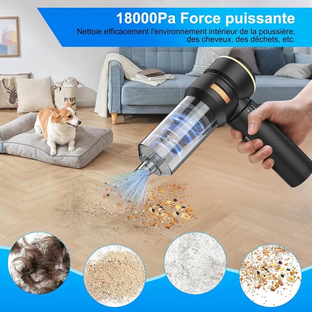 Detalle de Aspirateur voiture 18000 PA portable