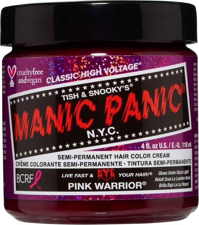 Detalle de Manic Panic Classic High Voltage Pink Warrior – crema colorante semipermanente rosa fucsia (118 ml)