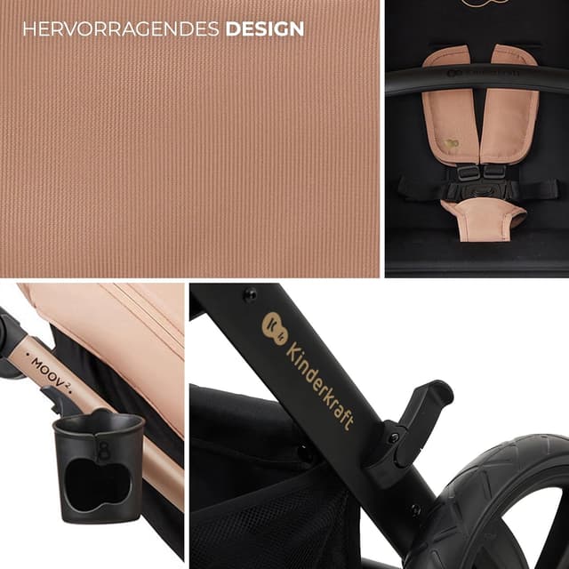 Thumbnail 4 de Kinderkraft MOOV2 AIR Kinderwagen-Set 3 in 1 (bis 22 kg) mit Sitz I-SIZE & Buggy-Funktion – Beige