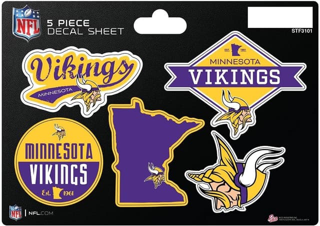 Detalle de Rico Industries NFL 5-Pc Sticker Sheet (Die-Cut Decals)