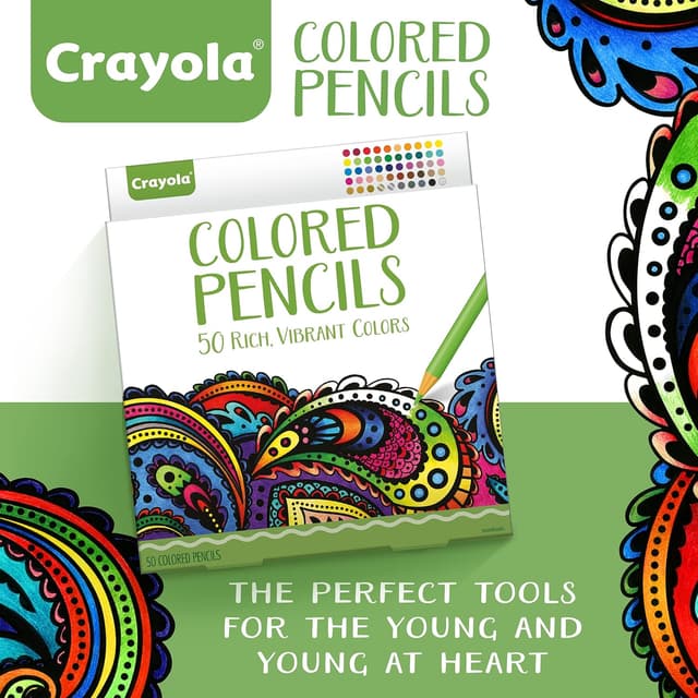Detalle de Crayola Colored Pencils for Adults (50ct) — Colored Pencil Set for Adult Coloring Books, Teens & Adults