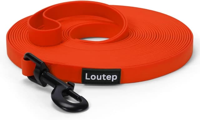 Detalle de Loutep Biothane Schleppleine für Hunde – Lange Lauf-/Trainingsleine in 3, 5, 10, 15 oder 20 m