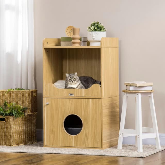 Detalle 2 de PawHut Maison de toilette chat 60 x 45