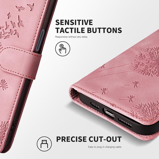 Thumbnail 6 de Rostsant Handyhülle für Sony Xperia 10 VII Löwenzahn – PU-Leder Flip Case mit Magnetverschluss und Kartenfächern