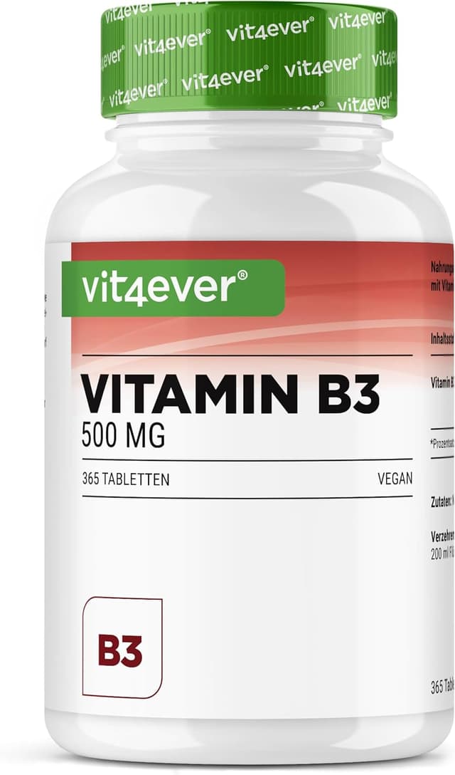Detalle de Vit4ever Vitamine B3 (Niacine) 500 mg – Nicotinamide flush-free – 365 comprimés