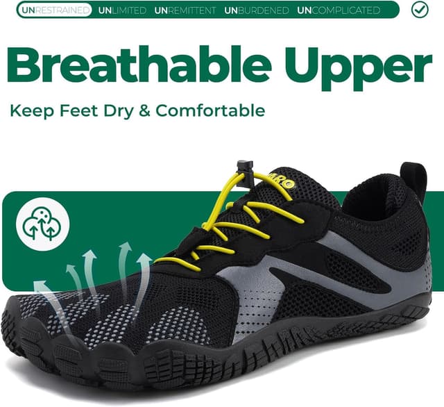 Detalle 2 de SAGUARO Barfußschuhe für Herren und Damen – Outdoor Fitnessschuhe mit breiter Zehenbox, Gr. 35–48