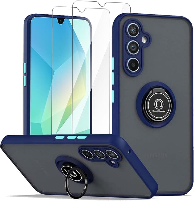 Detalle de Galaxy A17 5G case 9H glass, ring stand