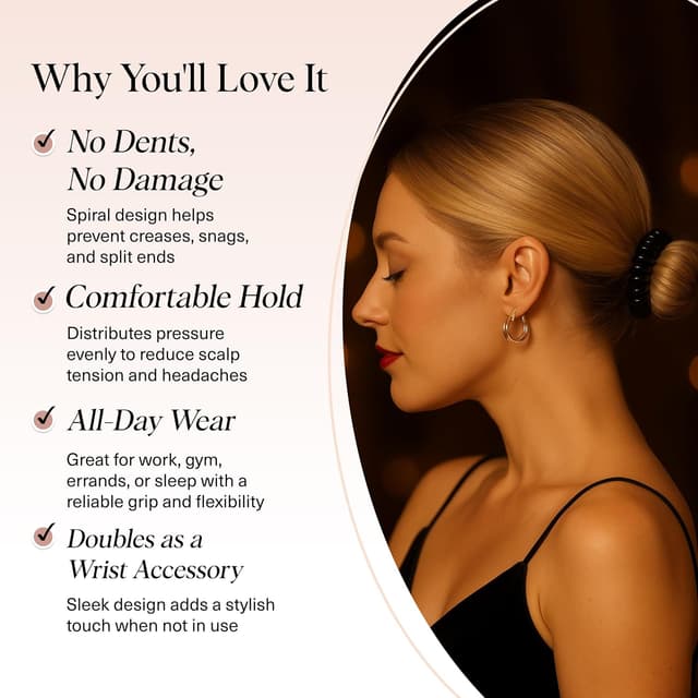 Thumbnail 2 de Kitsch Spiral Hair Ties 8pc 🎀