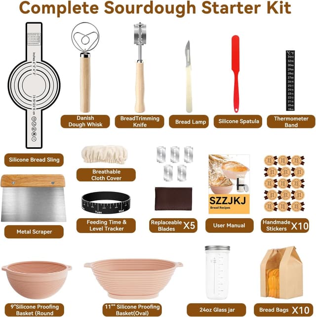 Thumbnail 1 de SZZJKJ Sourdough Starter Kit 24pcs 🍞