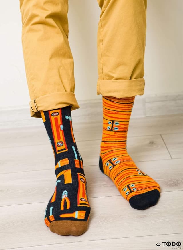 Detalle de TODO Colours Lustige Socken mit Motiv – mehrfarbig für Heimwerker (Herren & Damen)