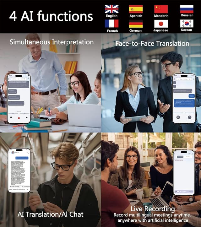 Thumbnail 3 de BLESSOURCE AI Smart Glasses 116-language translator 👓