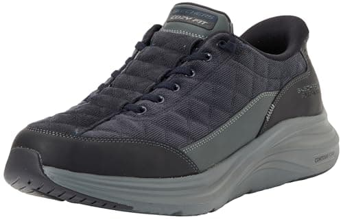 Detalle de Skechers Tenis Contour Foam para Hombre en azul marino (talla 9.5 / 44 EU): comodidad ligera con sistema manos libres