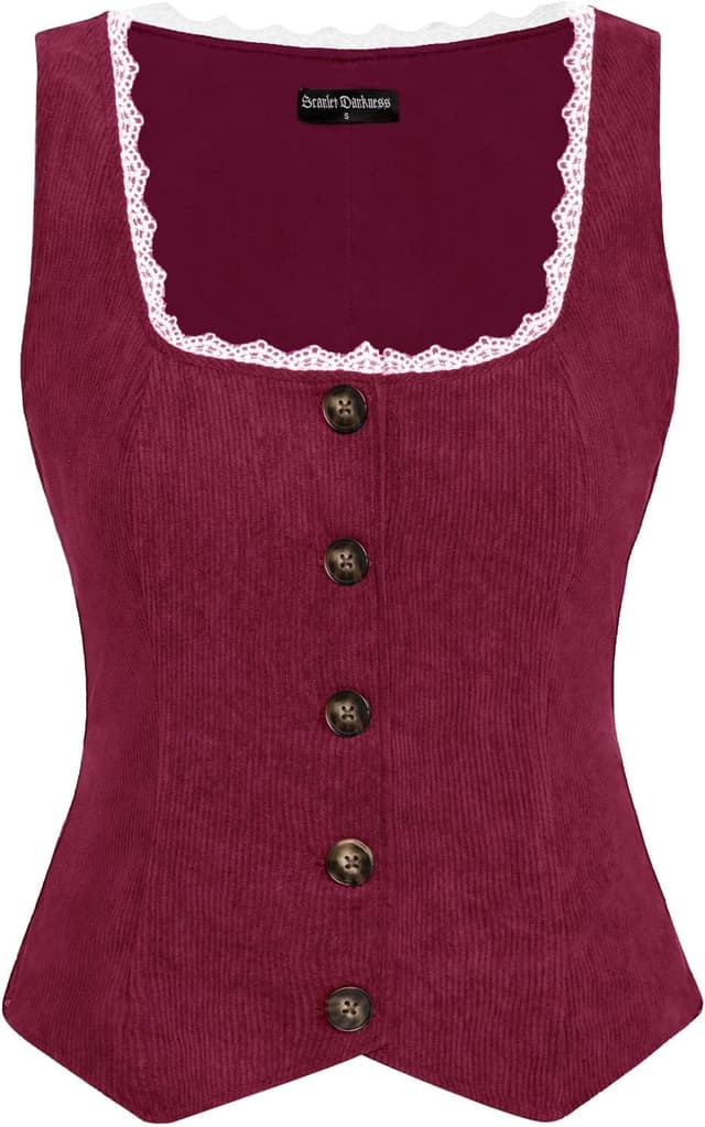 Thumbnail 5 de SCARLET DARKNESS Corset velours côtelé vintage