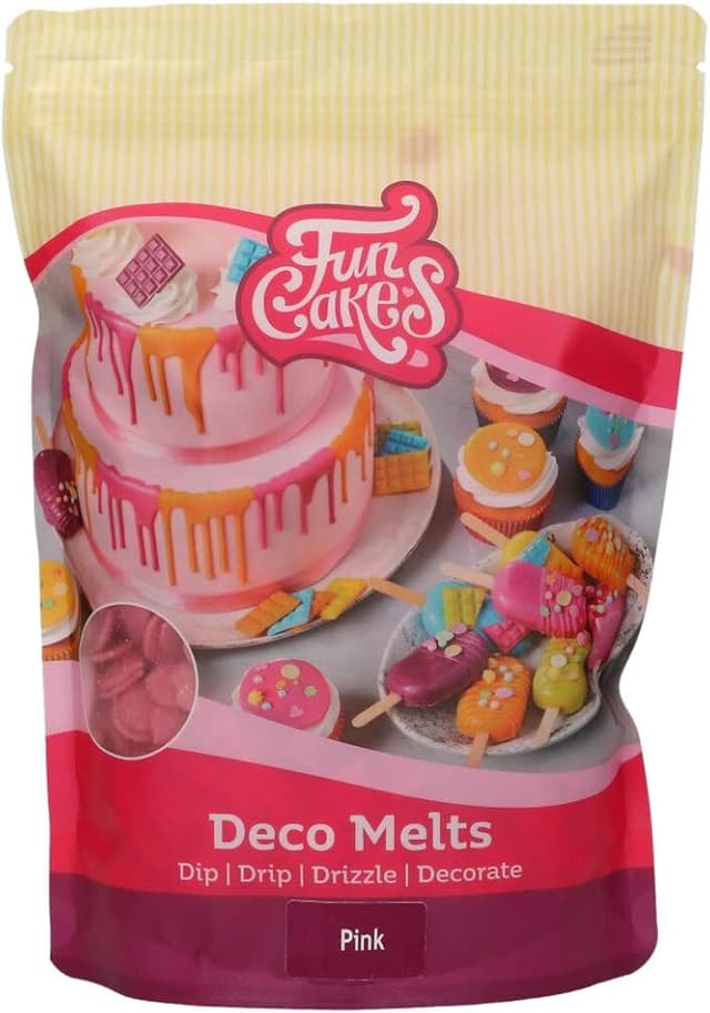 Detalle de FunCakes Deco Melts Rosa 1000 g 🍬 Sin AZO