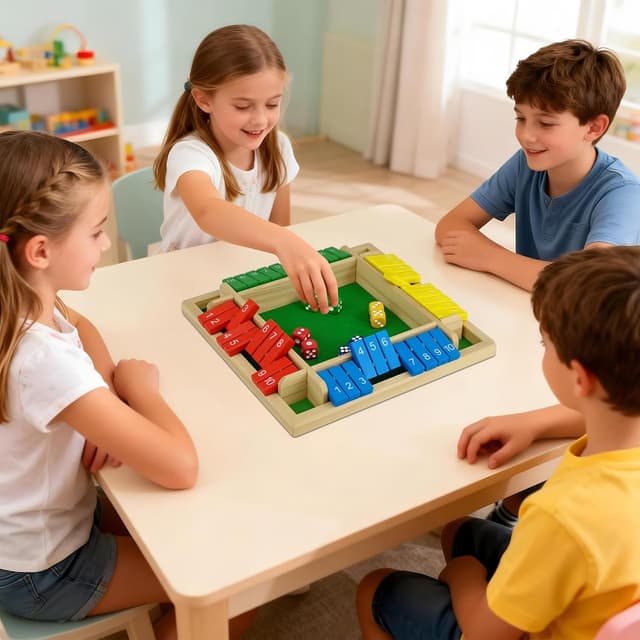 Thumbnail 6 de VingaHouse Shut the Box Game for 4 Players (wooden family travel dice board game)