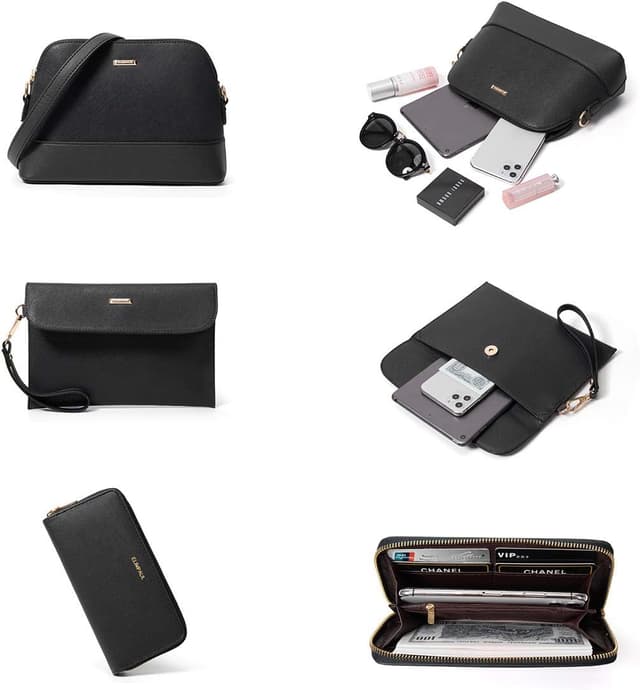 Detalle 2 de YTL Damen Tote-/Shopper-Set (4-teilig) mit Geldbörse & Kartenhalter – groß für Büro, Schule, Einkauf & Reise