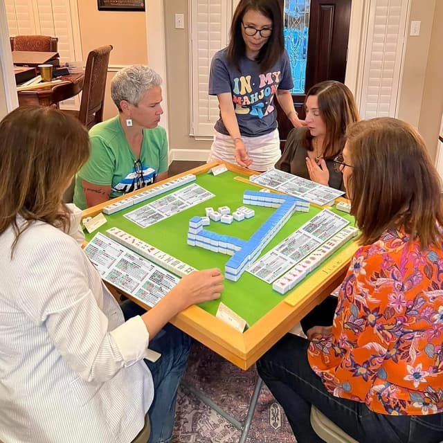 Detalle de MyCasily Mahjong Cards 2025 (4 Cards) — Large Print, Easy-to-Read & Foldable