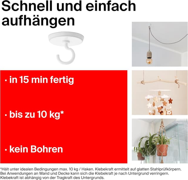 Detalle 2 de Fischer crochets adhésifs 1 kit complet avec crochet et colle, chiffon de nettoyage (sans outils) – 545950