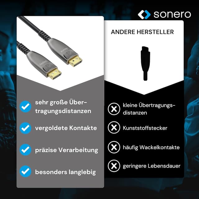 Thumbnail 4 de Sonero 8K DisplayPort Kabel Glasfaser 25 m