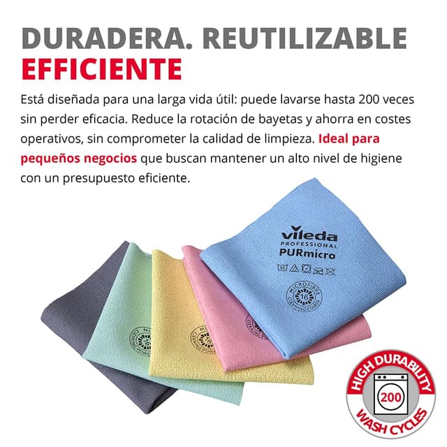 Detalle 1 de Vileda Professional Bayeta PurMicro Active 38x35 cm