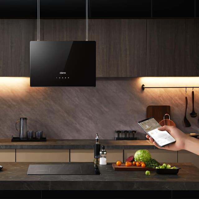 Detalle de CIARRA CBCB4850 A+++ Inselhaube für Umluft, 48 cm, bis 700 m³/h – mit Smart Wi‑Fi App