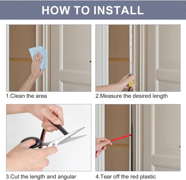 Thumbnail 4 de Romon Guarnizione Finestra Adesiva 6M nero