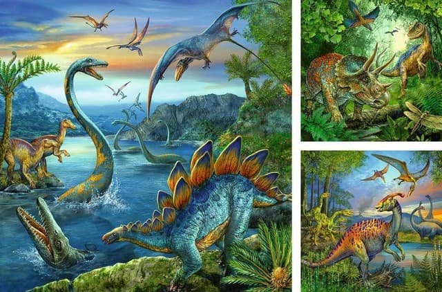 Thumbnail 1 de Ravensburger Puzzle 3x49 “Dinosauri” per bambini (dai 5 anni), 18x18 cm