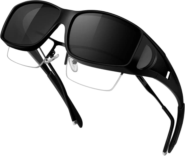 Detalle de KANASTAL Überzieh-Sonnenbrille (Fit Over) für Brillenträger, quadratisch polarisiert mit UV400