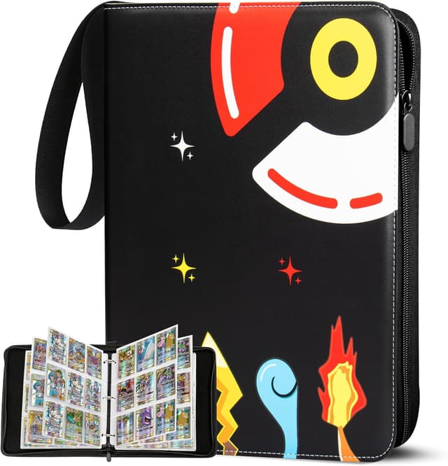Detalle de Sammelalbum für Pokémon Karten – 50 Seiten, 900 Taschen, wasserdichtes PU Kartenhalter-Heft mit Reißverschluss