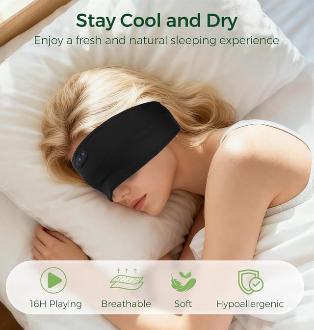 Detalle de MUSICOZY Schlafkopfhörer mit Bluetooth 16 Std