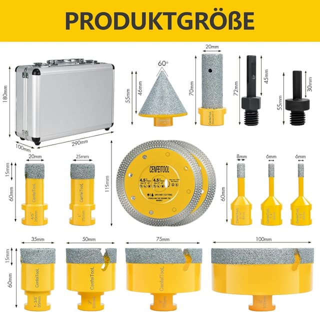 Detalle de Upgrade Profi M14 Diamantbohrer-Set 15-tlg