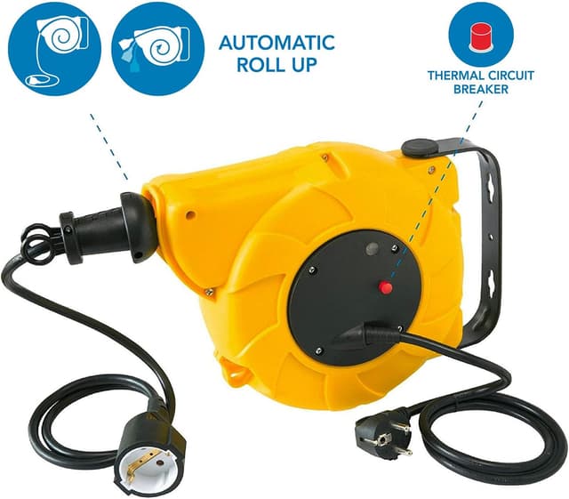 Detalle 2 de Electraline 100236 Enrollacables 10 m automático