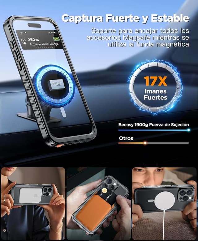 Thumbnail 4 de Beeasy Funda iPhone 16 Pro Max Impermeable 360