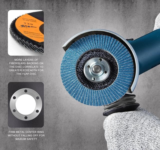 Detalle de S SATC Fächerscheibe 125 Korn 40 für Metall, Holz, Stahl (10 Stück) – Lamellenschleifscheiben für Winkelschleifer