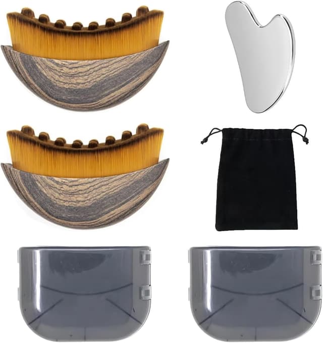 Detalle 2 de BRTNUP Lymphatic Drainage Brush & Gua Sha for Face (chin & jawline sculpting)