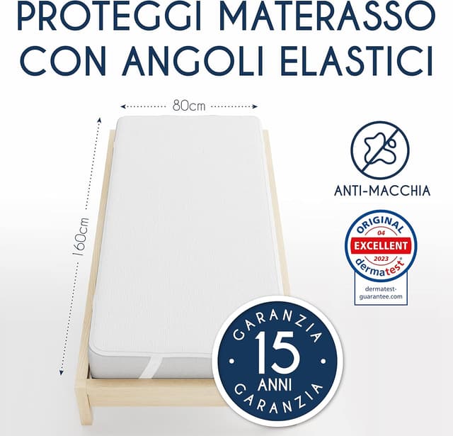 Detalle de Dreamzie coprimaterasso impermeabile 80x160 cm con elastici ai 4 angoli (OEKO-TEX)