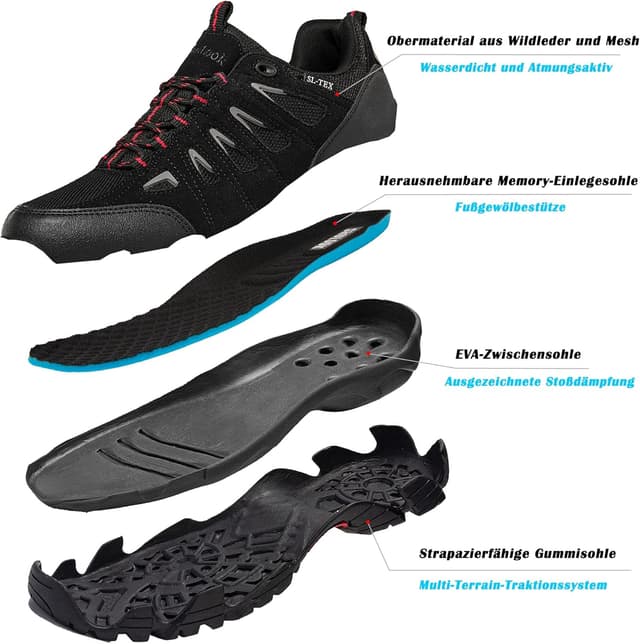 Detalle de SHULOOK Wanderschuhe Herren wasserdicht 0,45 kg