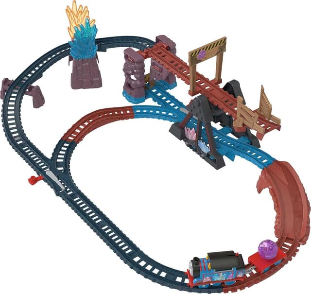 Detalle de Thomas & Friends Motorized Toy Train Set Crystal Caves Adventure with Thomas, Tipping Bridge & 8 Ft of Track (Ages 3+)