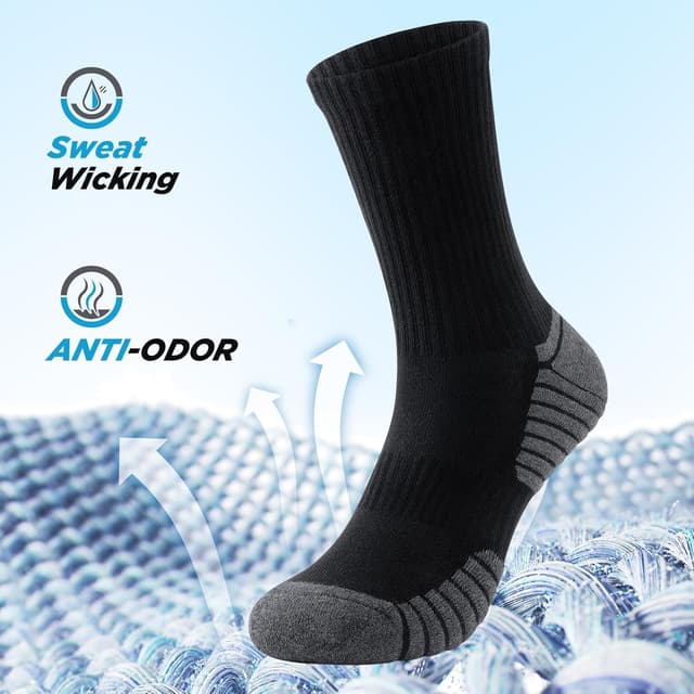 Detalle de TANSTC Mens Wicking Socks 6 Pairs