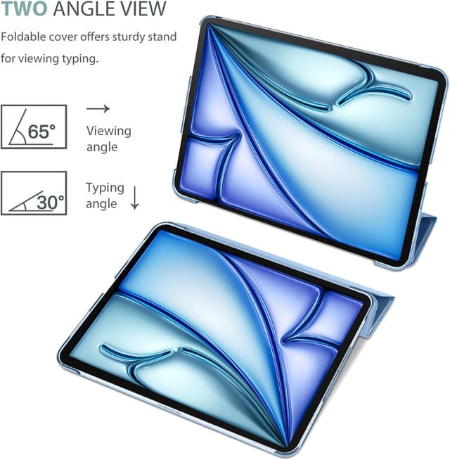 Detalle de ProCase Hülle für iPad Air 11 Zoll (M4/M3/M2 & 5/4 Gen) – Himmelblau, mit Sleep/Wake und Pencil-Unterstützung