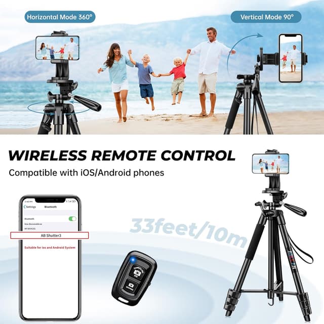 Detalle 1 de JOILCAN phone tripod, 67.7 inch overhead