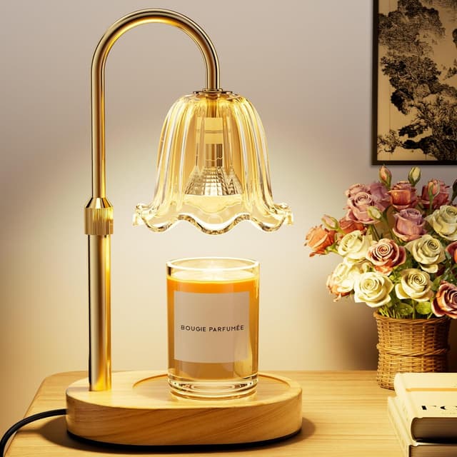 Detalle de Draome Candle Warmer Lamp (Dimmable & Timer) — height-adjustable flameless lamp with 2 bulbs for jar candles