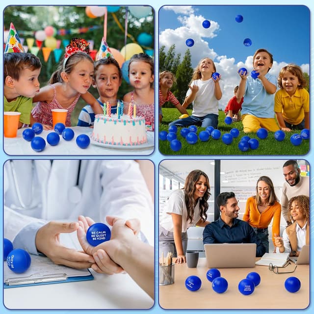 Detalle 1 de SHQDD 100PCS motivational stress balls, 4 cm