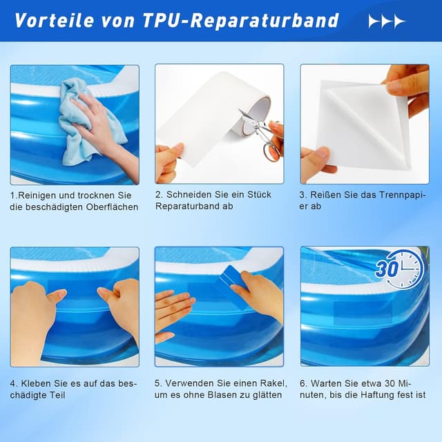 Thumbnail 5 de KAZATE Kit Reparación Piscina Autoadhesivo Impermeable 💧