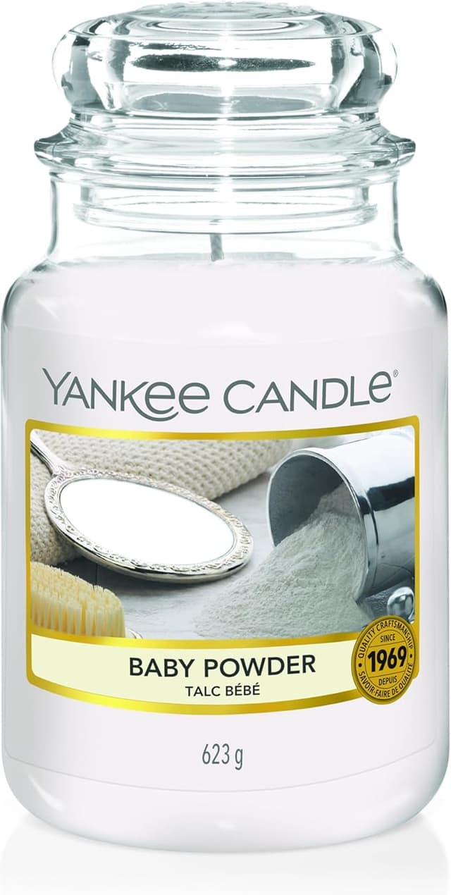 Imagen de Yankee Candle Baby Powder Vela Aromática 🕯️ Gran Tarro en OfertitasTOP