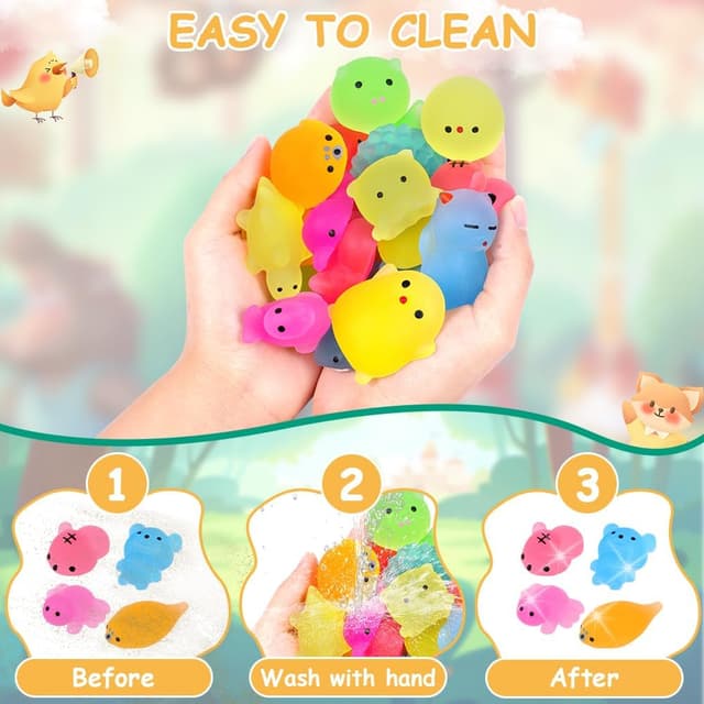 Detalle de Ainiv 24PZ Squishy fluorescenti antistress in TPR (24 pezzi) per bambini, kawaii, da spremere