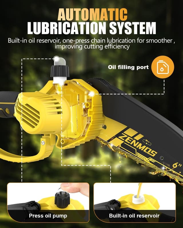 Thumbnail 5 de Zenmos Mini 6in Cordless Chainsaw