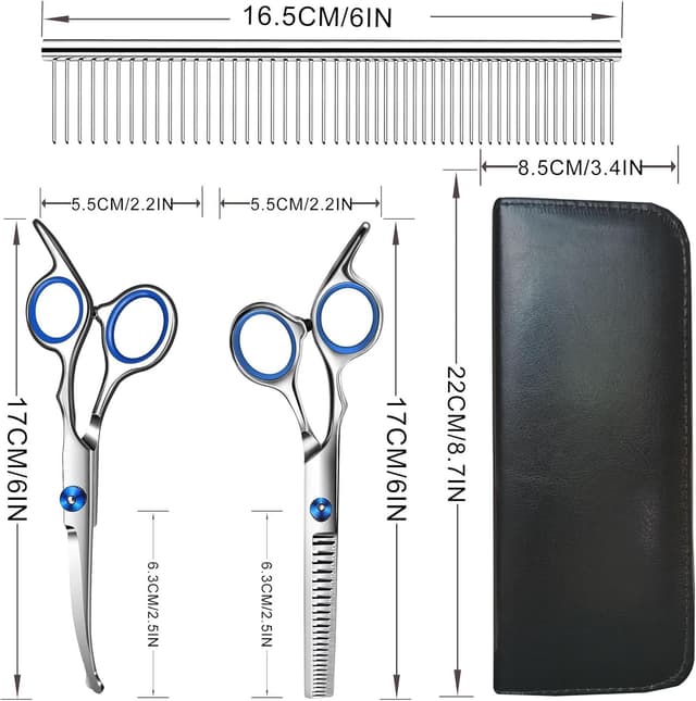 Detalle 2 de Dog Grooming Scissors 4-in-1 kit with steel comb ✂