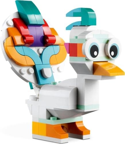 Detalle 2 de LEGO Creator 3 en 1 Unicornio Mágico (31140): unicornio transformable en caballito de mar o pavo real