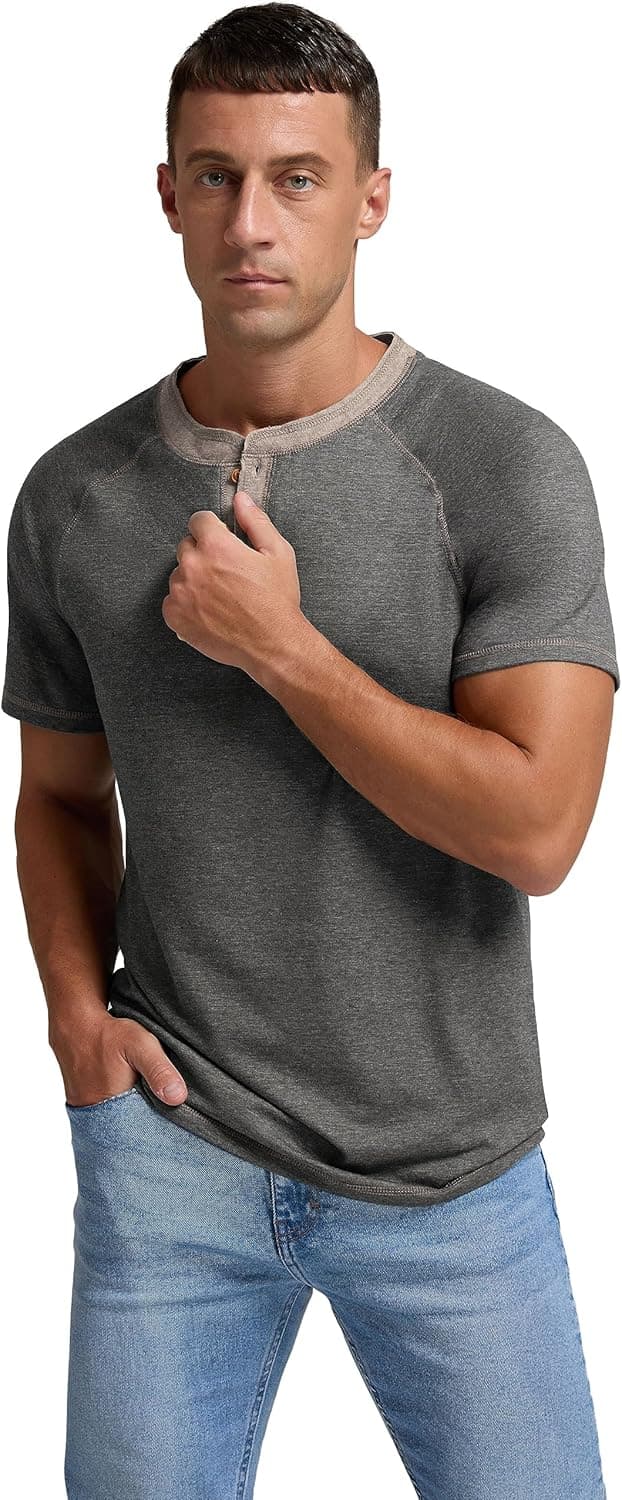 Detalle de Sailwind Men’s Henley Long/Short Sleeve Cotton Casual T-Shirt with Four Buttons